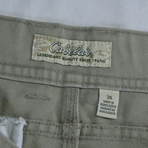 Cabela's 36 x‎ 9" Khaki Canvas Utility Outdoor Chino Shorts - Picture 3 of 5